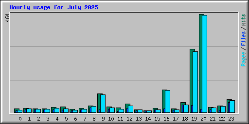 Hourly usage for July 2025