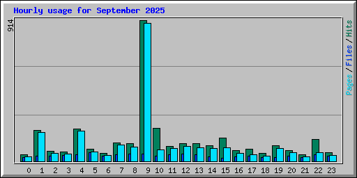 Hourly usage for September 2025