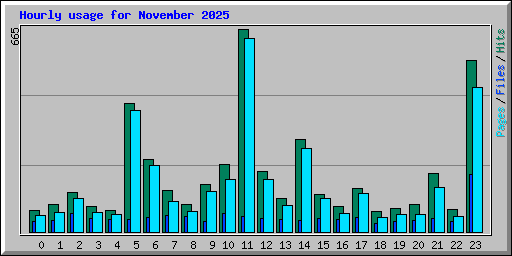 Hourly usage for November 2025